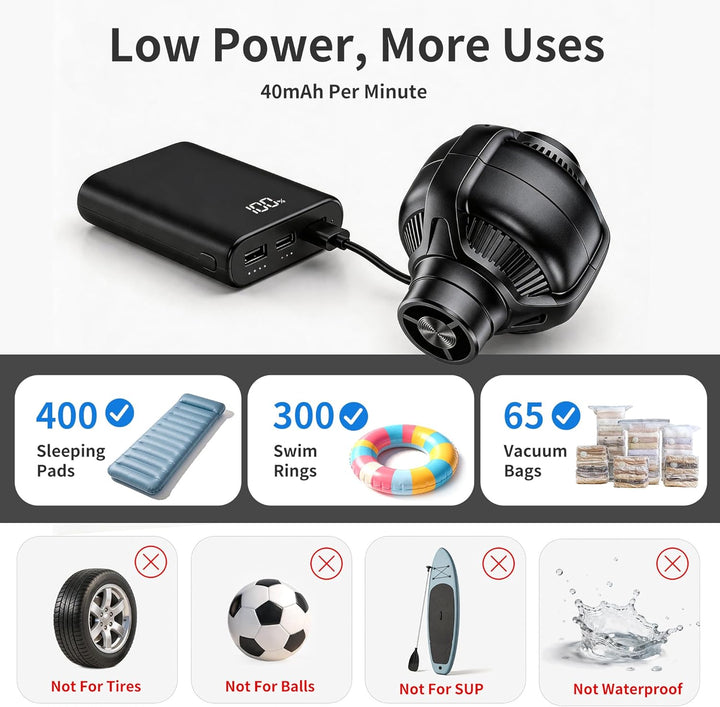 Origem mini luftpumpe luftmatratze ohne Akku, 30 g leicht Elektrische pumpe | air pump schnelles Auf