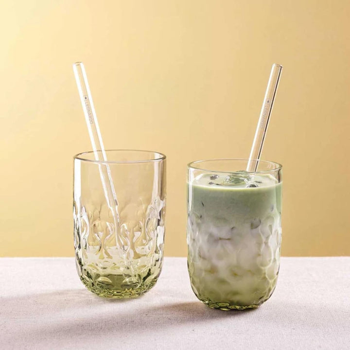 LEONARDO HOME GOCCE Matcha Latte Glas • 2 Latte Macchiato Gläser + Trinkhalme • LM Becher für Siebtr