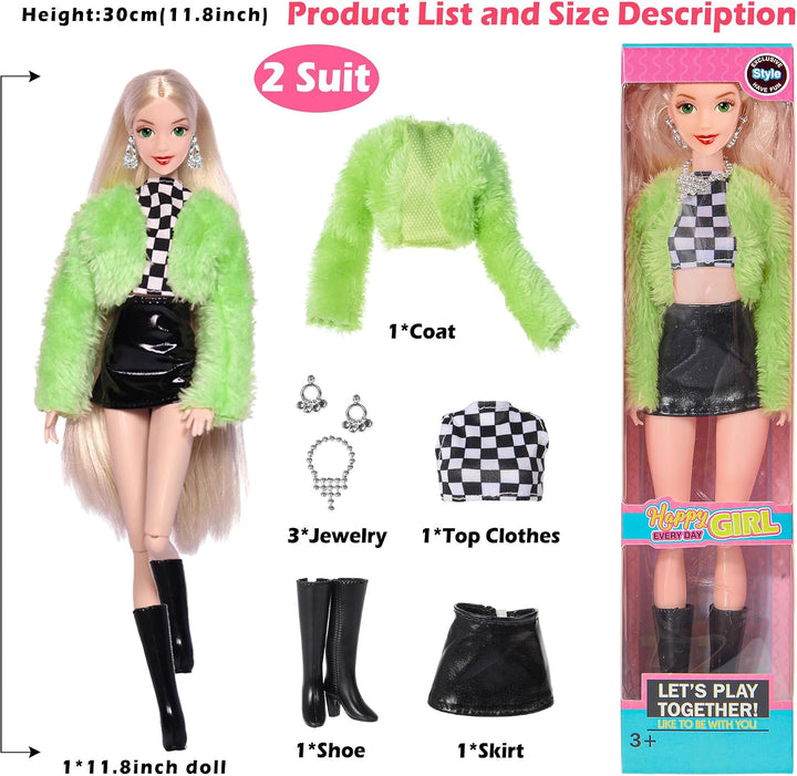 Mode 6 Pack 11,5 Zoll amerikanisches Spielzeug Prinecess Puppen Spielset mit Outfits Kleid Design un