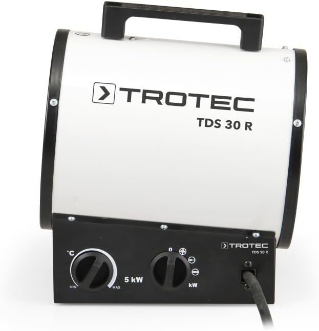 TROTEC Bauheizer TDS 30 R – Heizleistung 2,5 kW / 5 kW – Elektroheizer Luftmenge 580 m³/h – Heizlüft