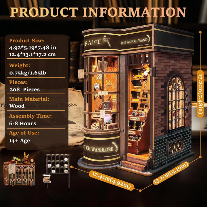 Book Nook Kit für Erwachsene: LUMYCE Holzpuzzle DIY Miniatur Haus 3D Puppenhaus - Buchstütze für Büc