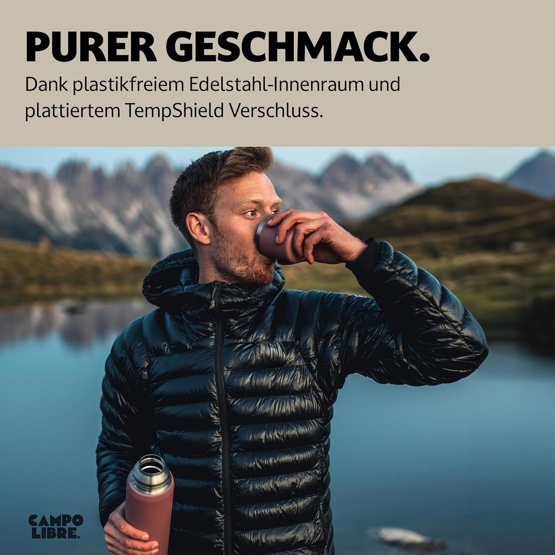 Campo Libre. Jaco® Thermoskanne 1L, 750ml, 500ml I Thermos mit Becher I Unsere Thermosflasche mind.