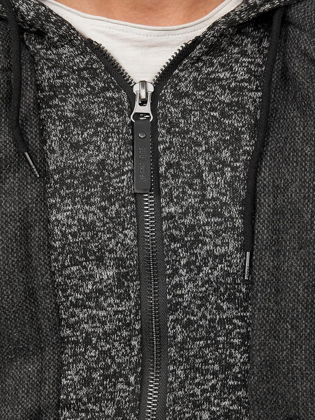 Indicode Herren Cliff Kurzmantel mit Stehkragen | Wollmantel Herrenmantel Mantel S Black mix, S Blac