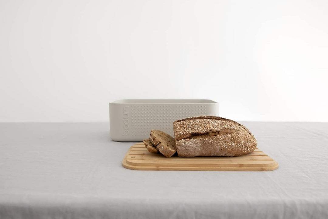 Bodum 11740-913 Bistro Brotkasten klein Brotkasten, Kunststoff, Holz, Weiss, 19.399999999999999 x 29