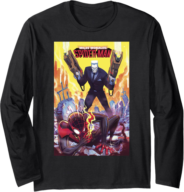 Marvel Miles Morales Spider-Man Comic Cover Langarmshirt