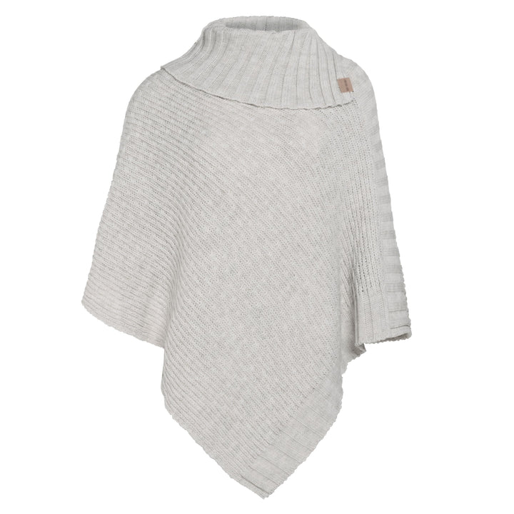KNIT FACTORY - Nicky Gestrickter Poncho - Damen Strickponcho mit Kragen - Mit Wolle - Hochwertige Qu