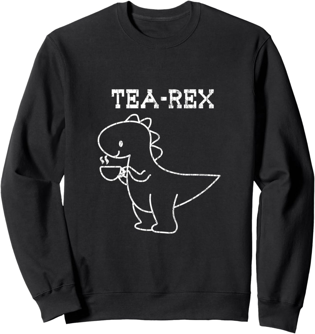 Tea-rex Funny Drinker Graphic Sweatshirt