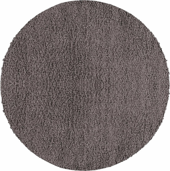 HomebyHome Shaggy Teppich Wohnzimmer Runder Flauschiger Teppich Taupe 120 cm Rund Einfarbig - Hochfl