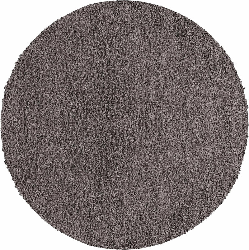 HomebyHome Teppich Wohnzimmer Shaggy Hochflor Taupe 120 cm Rund Einfarbig Design - Flauschiger Teppi