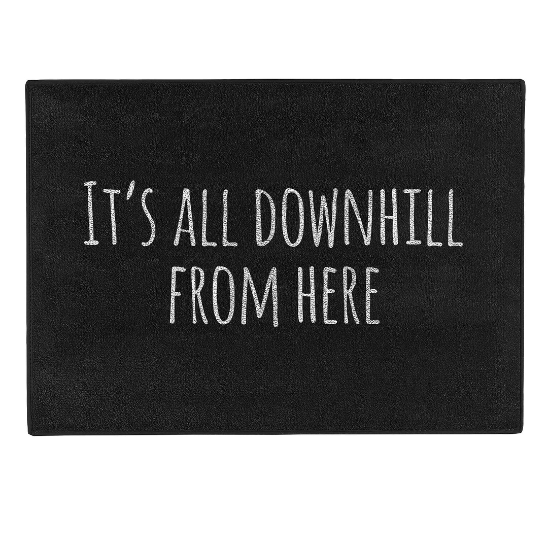 Pechkeks Misfortune Cookies Doormat ''It's all downhill'', 70 x 50 cm, black