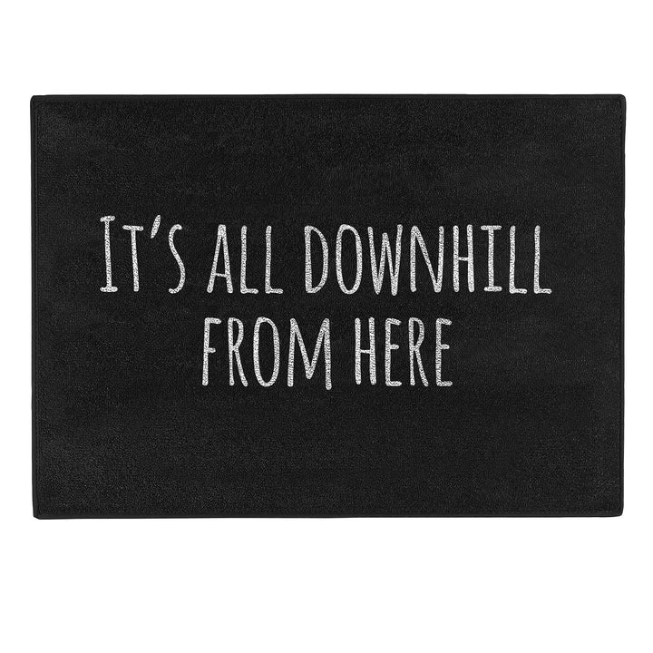Pechkeks Misfortune Cookies Doormat ''It's all downhill'', 70 x 50 cm, black