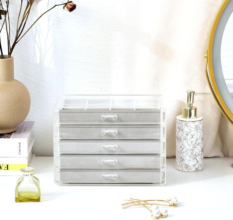 ProCase Acryl Schmuck Organizer Schmuckschatulle für Damen Durchsichtige Schmuckaufbewahrung Schmuck