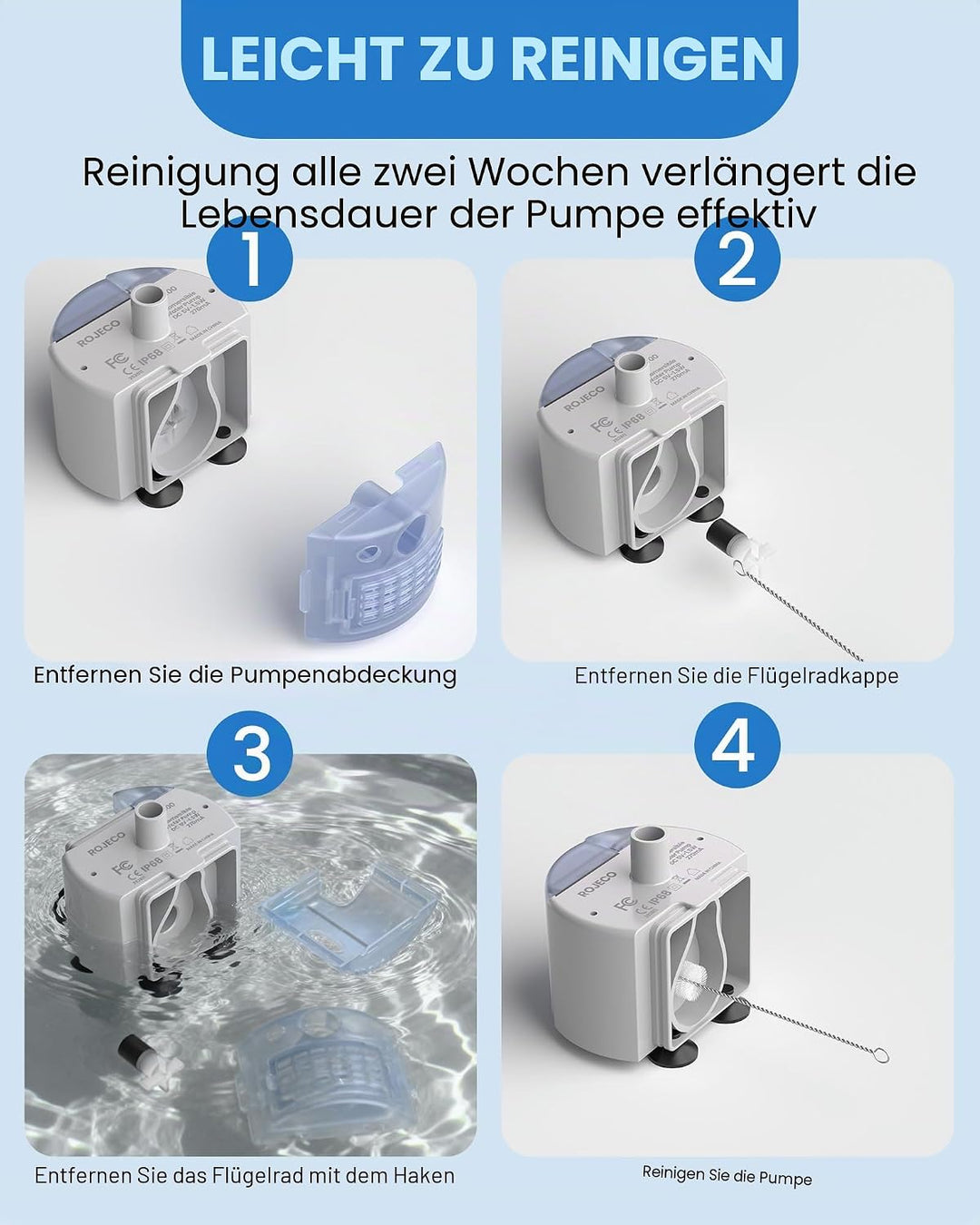 Ersatzpumpe für TOMXCUTE Katze Trinkbrunnen Super Leise, 5V, 1.5W, Pumpe