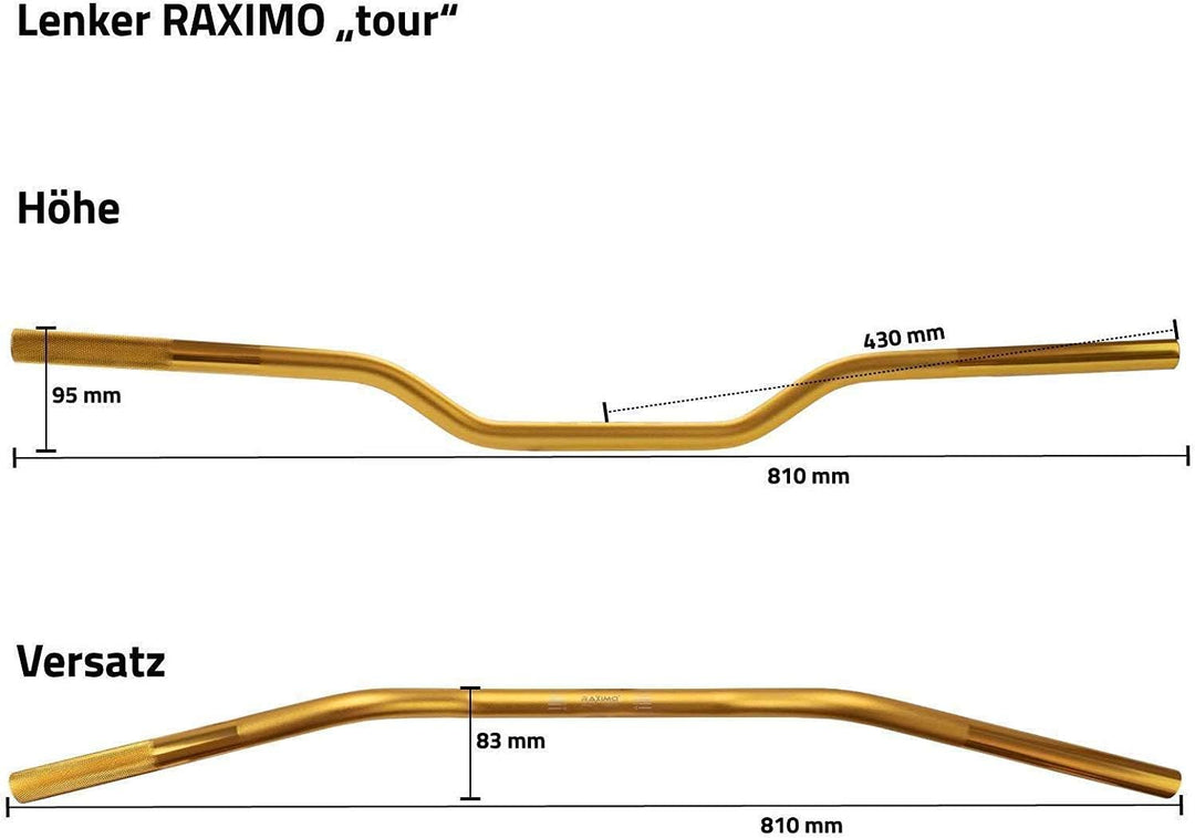 Alu Lenker Tour 22mm mit ABE Raximo orange, orange