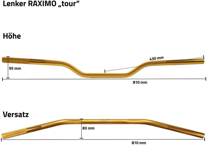 Alu Lenker Tour 22mm mit ABE Raximo orange, orange