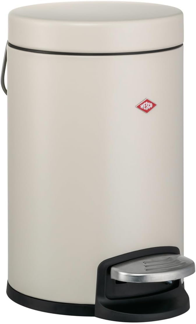 Wesco Kosmetik Abfallsammler in der Farbe sand matt, hochwertiges Stahlblech, 3 Liter Volumen, Fusst