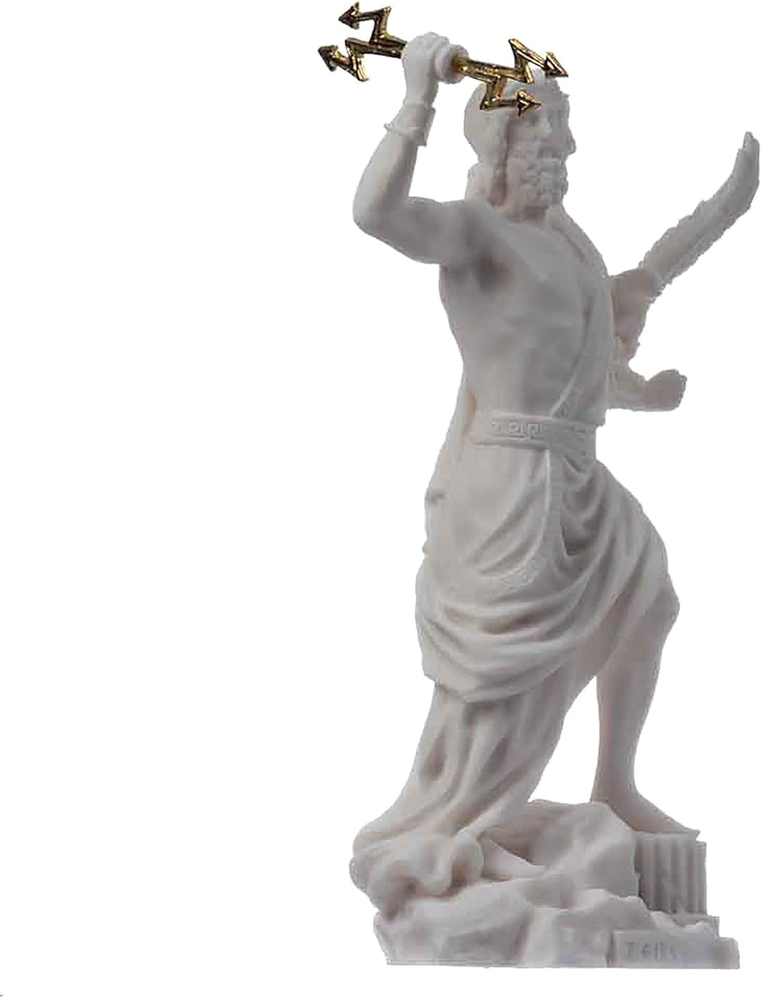 Zeus griechischer Gott Jupiter Donner Statue Figur Alabaster 18 cm
