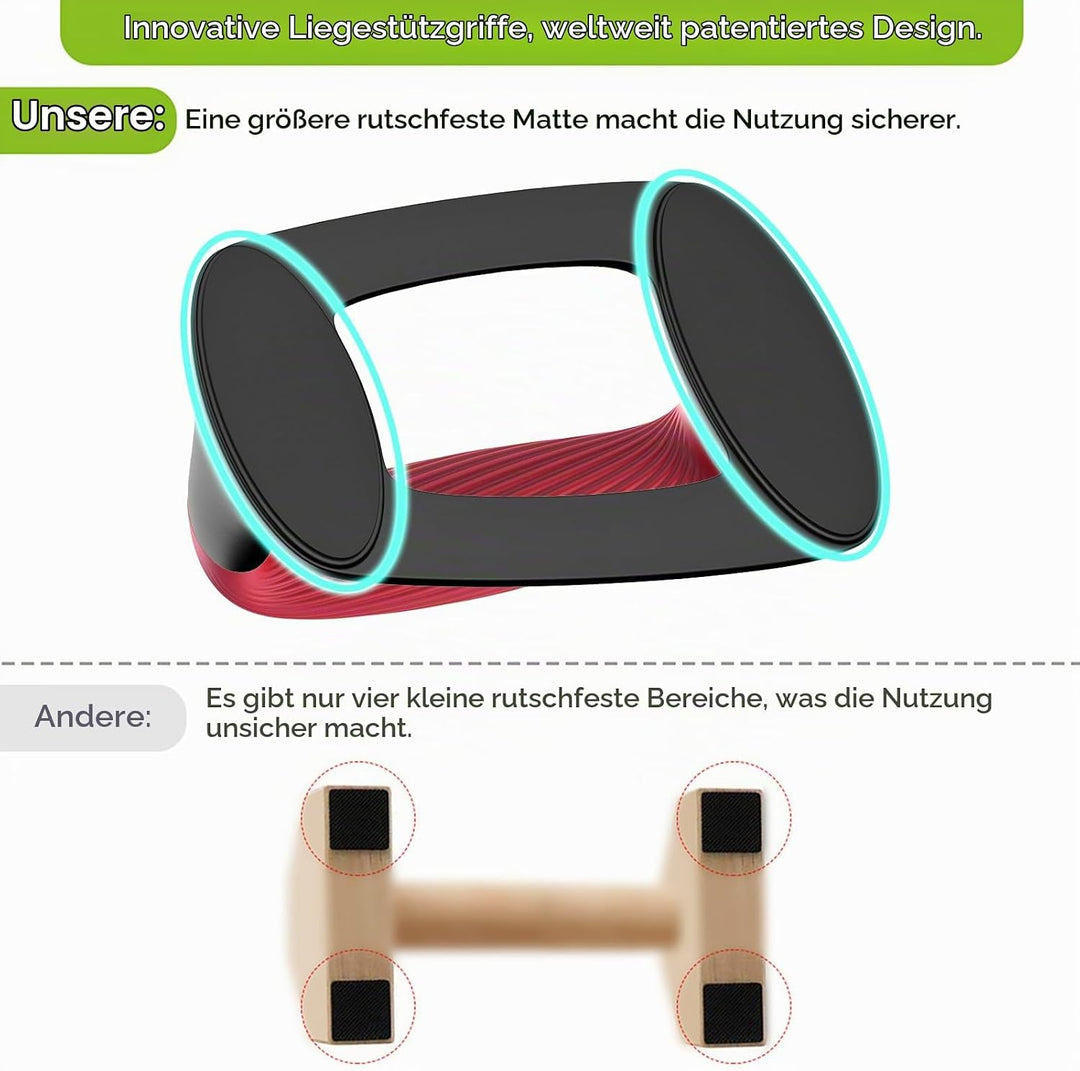Kipika Liegestützgriffe für Zuhause – Push-Up Bars mit Anti-Rutsch-Unterseite,Soft Handles,Set of 2