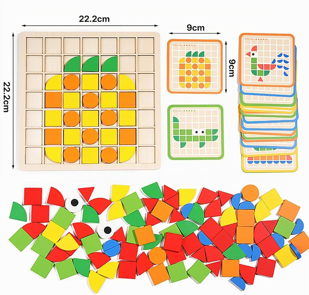 Montessori Spielzeug ab 3 4 5 6 Jahre, Mosaik Puzzle, Kinderspielzeug ab 3 Jahre, Spiele ab 3 Jahren