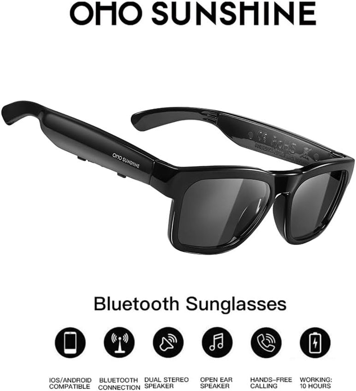 OhO sunshine wasserdichte Audio Sonnenbrille, Bluetooth Kopfhörer Sonnenbrille zum Hören von Musik u