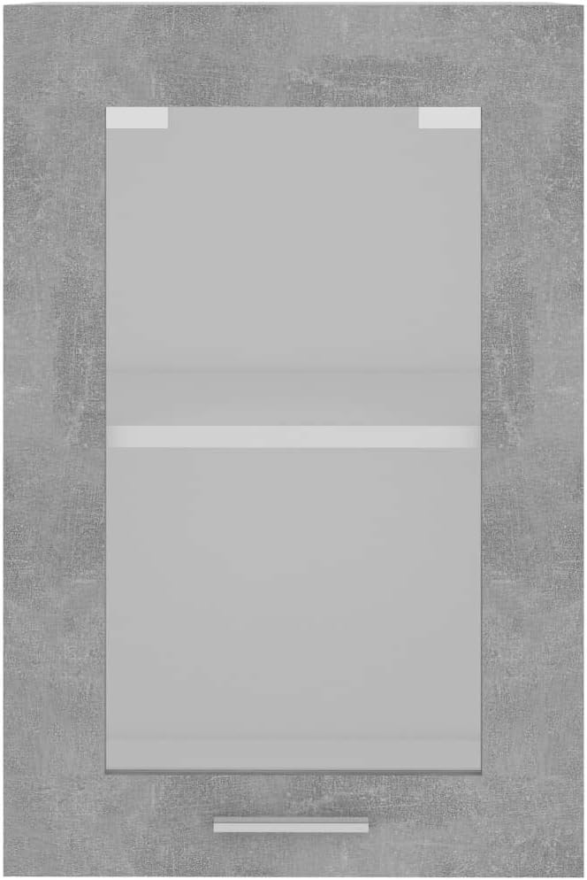 homiuse Hängeglasschrank Betongrau 40x31x60 cm Holz KüChenschrank HäNgeschrank KüChe Vorratsschrank