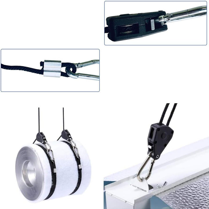 Verstellbarer Seil Ratsche, 2 Paar Seilratsche mit Haken, Aufhängen Seil Ratsche,150lb Seil Ratsche