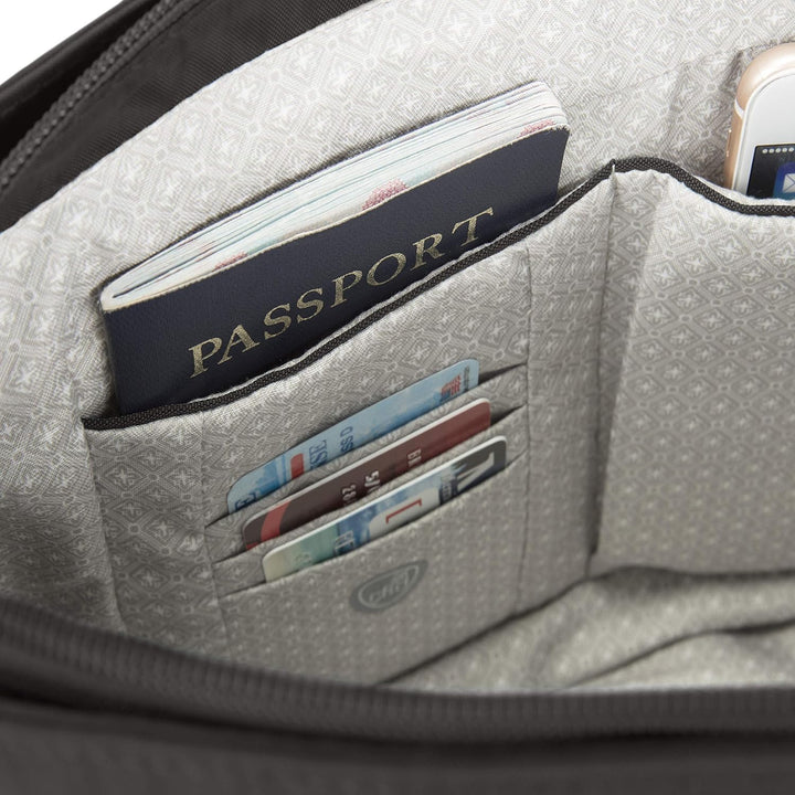 Travelon Unisex Essentials Anti-Diebstahl aufgesetzte Tasche Crossbody-Tasche Patch Crossbody Schwar