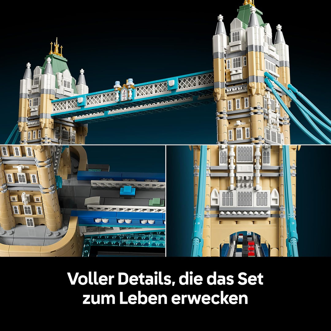 LEGO Architecture Tower Bridge - DIY Miniatur Modellbau für Erwachsene - 3D Regal Deko Set mit hochk