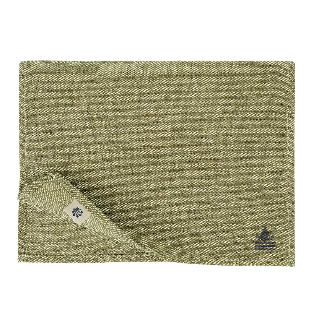 Linen & Cotton Tischsets Platzsets Stoff Tischmatte Pietro - 100% Leinen, Grau (30 x 45cm, 2 Stück)