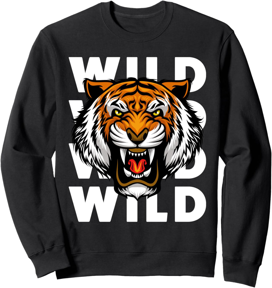 Cool Wild Wild Tiger Novelty Illustration Graphic Designs Sweatshirt