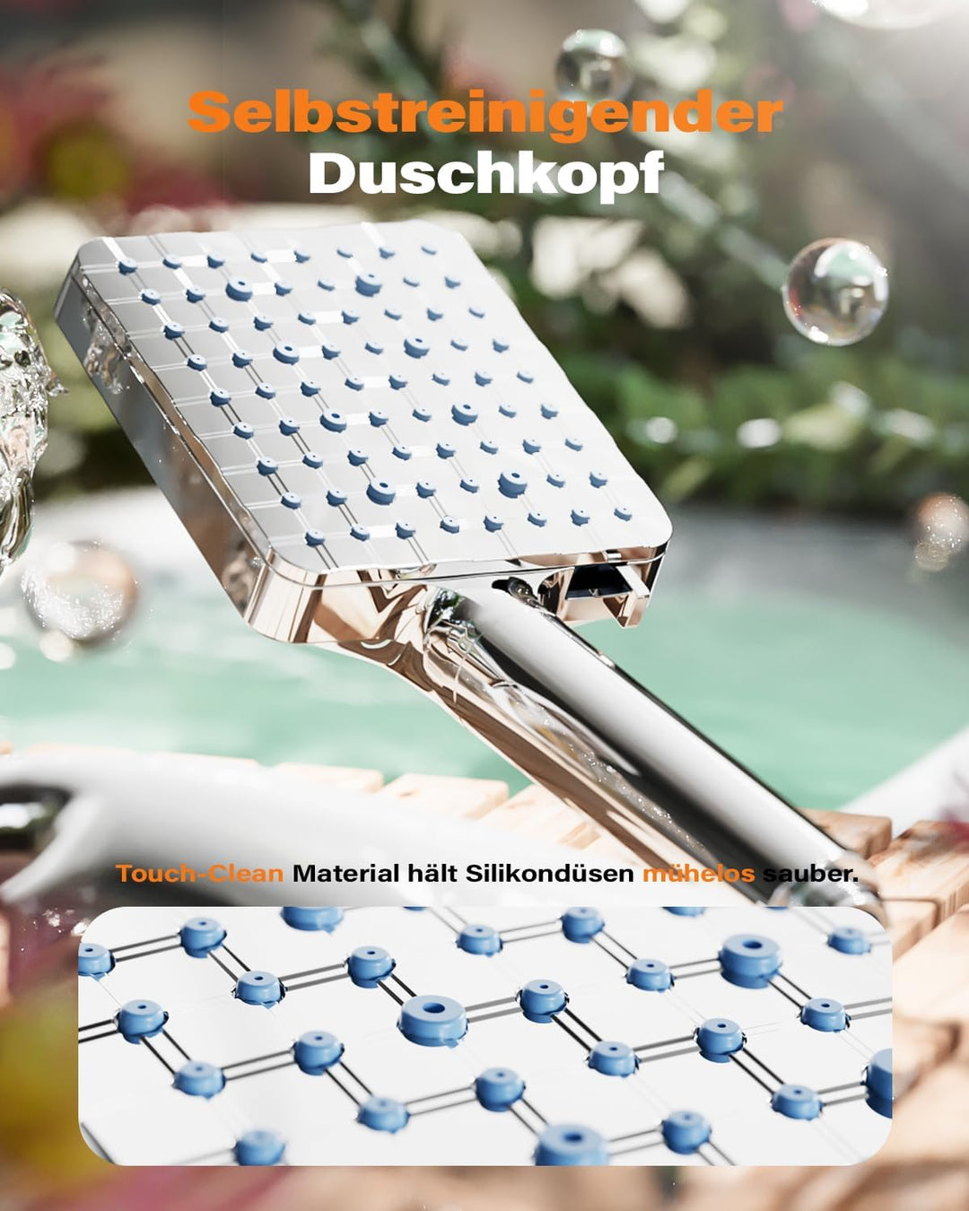 Cobbe Duschkopf mit Filter, Hochdruck Handbrause mit Filtration in 20 Schichten 1,5M Schlauch, 6 Str