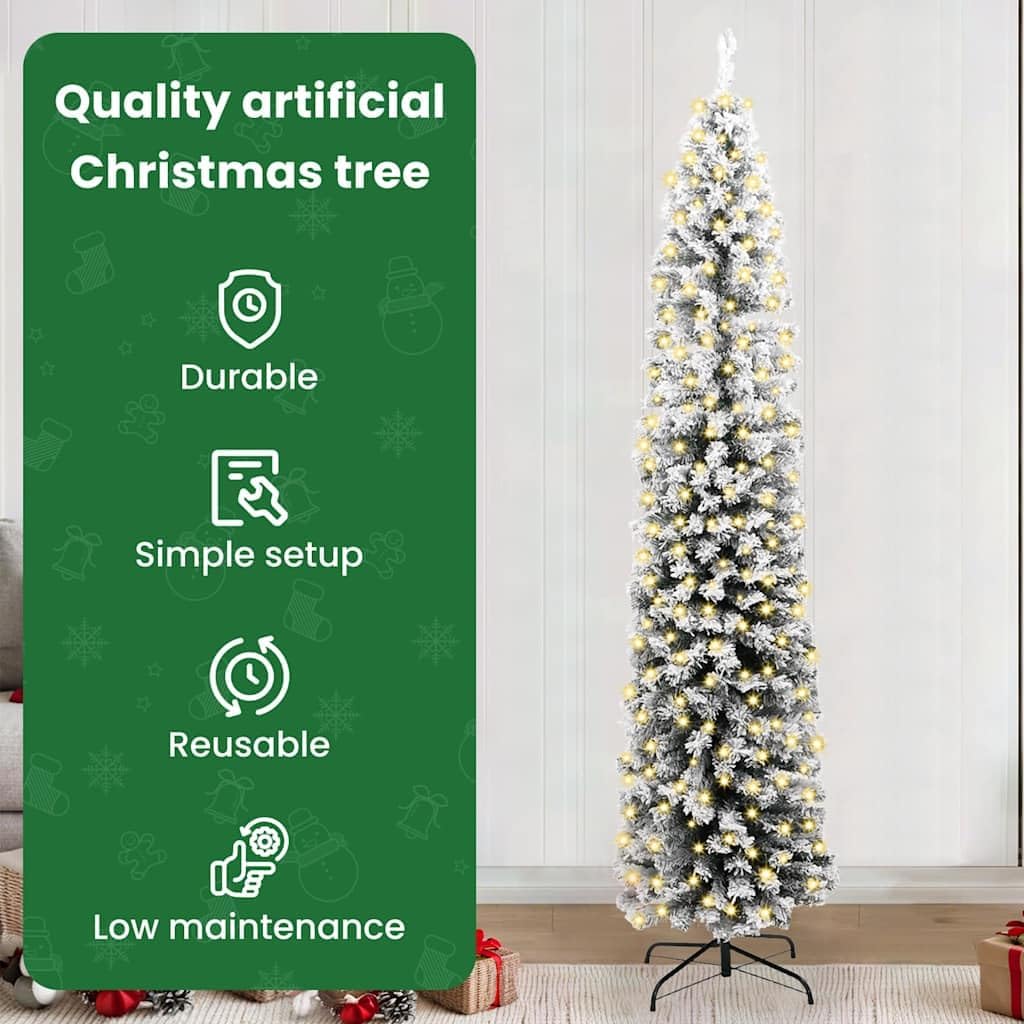 vidaXL Künstlicher Weihnachtsbaum mit 300 LEDs mit Ständer Grün 240 cm, Wohnzimmer Dekor, moderner k