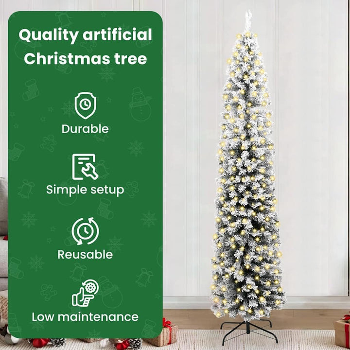vidaXL Künstlicher Weihnachtsbaum mit 300 LEDs mit Ständer Grün 240 cm, Wohnzimmer Dekor, moderner k
