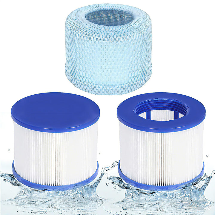 Ersatz Whirlpool Filter für Aufblasbares Spa, Pool Filterkartuschen mit Schutznetze für Aquaparx, In