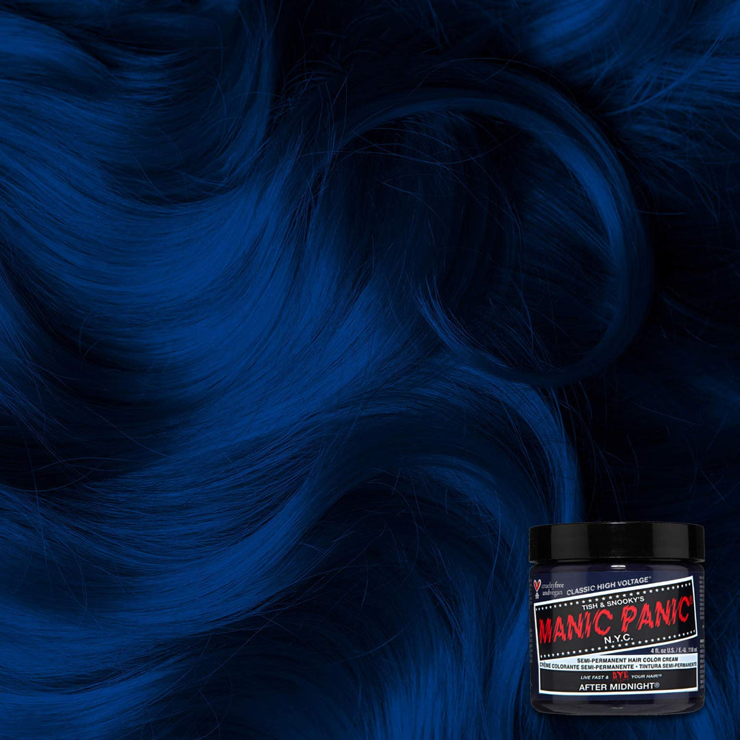 Manic Panic After Midnight Classic Creme, Vegan, Cruelty Free, Blue Semi Permanent Hair Dye 3 x 118m