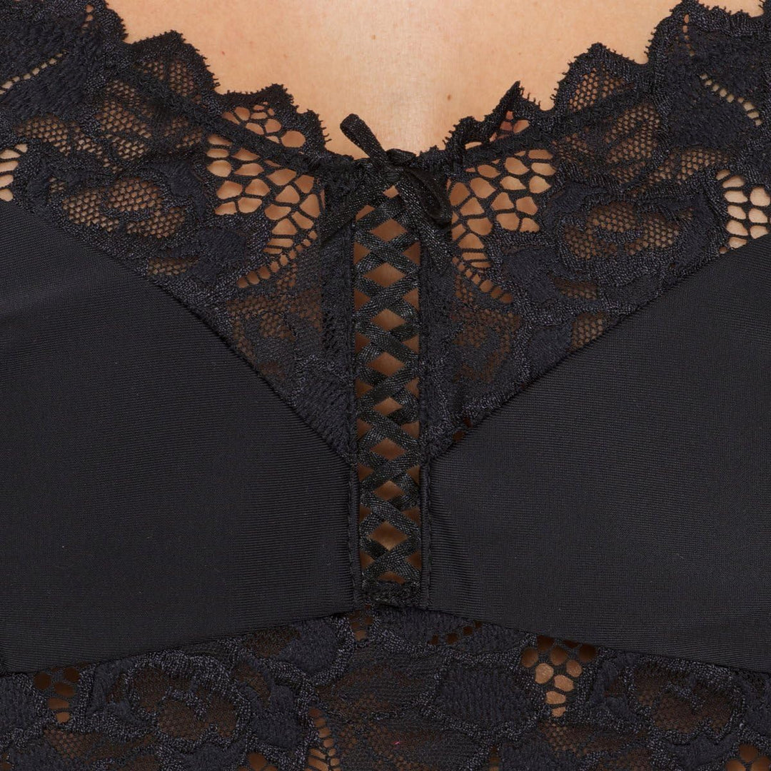 Sans Complexe Damen Arum Dessous-Set, Semi-Sheer 42-44 Schwarz, 42-44 Schwarz