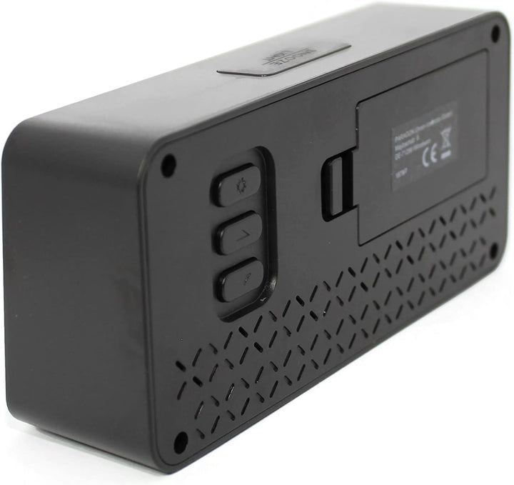 Atlanta Funkwecker Digital-Wecker LCD Snooze Licht Lautlos Ohne Ticken 3 Weckzeiten Alarme Schwarz -