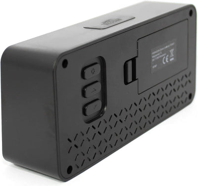 Atlanta Funkwecker Digital-Wecker LCD Snooze Licht Lautlos Ohne Ticken 3 Weckzeiten Alarme Schwarz -