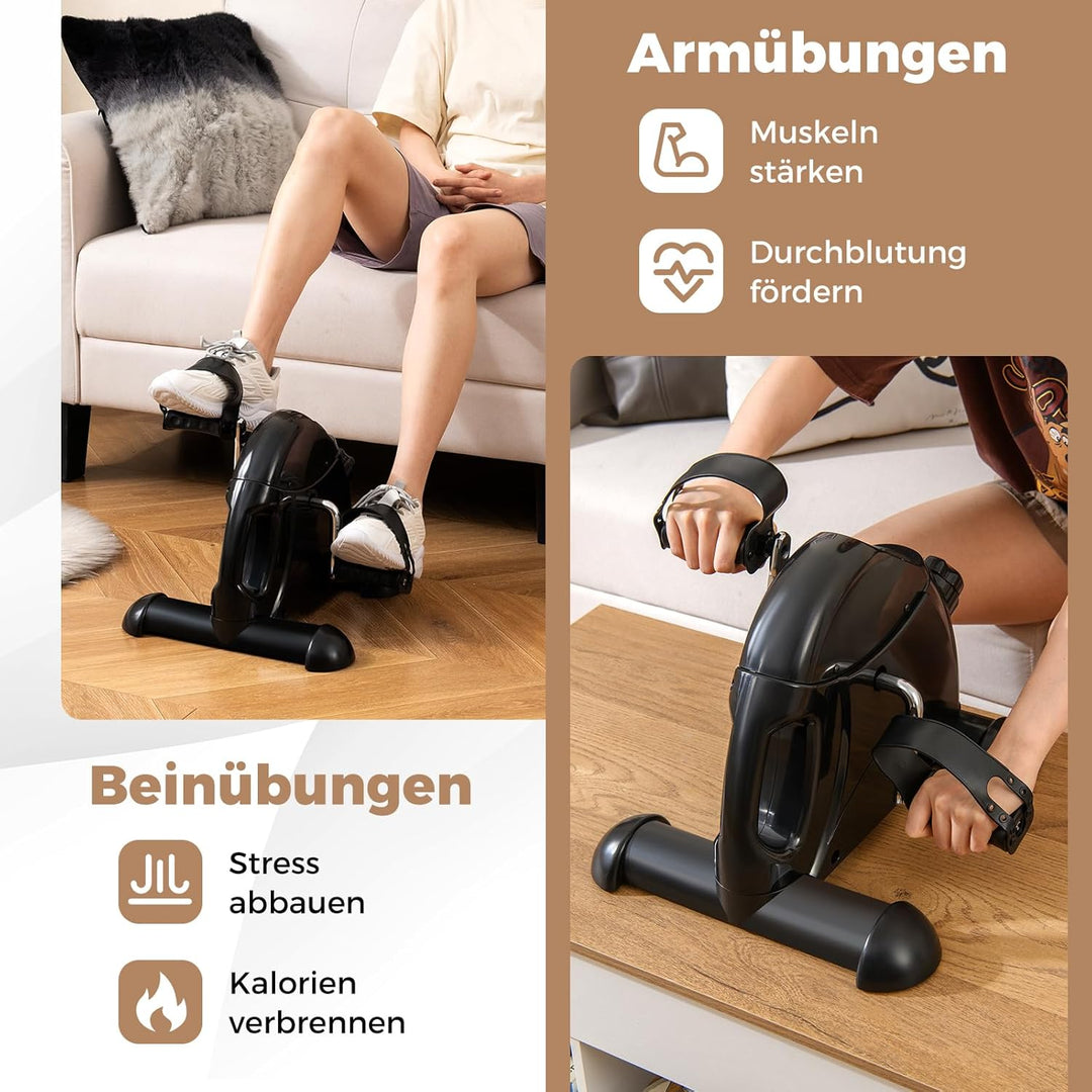 COSTWAY Pedaltrainer für Senioren, Arm und Beintrainer unter dem Schreibtisch, Heimtrainer mit verst