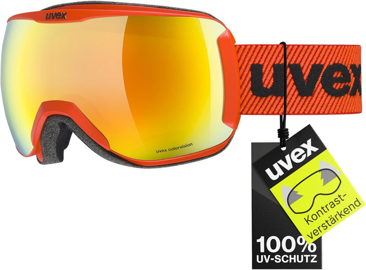uvex Unisex Downhill 2100 Cv Skibrille (1er Pack) Einheitsgrösse fierce red/orange-green, Einheitsgr