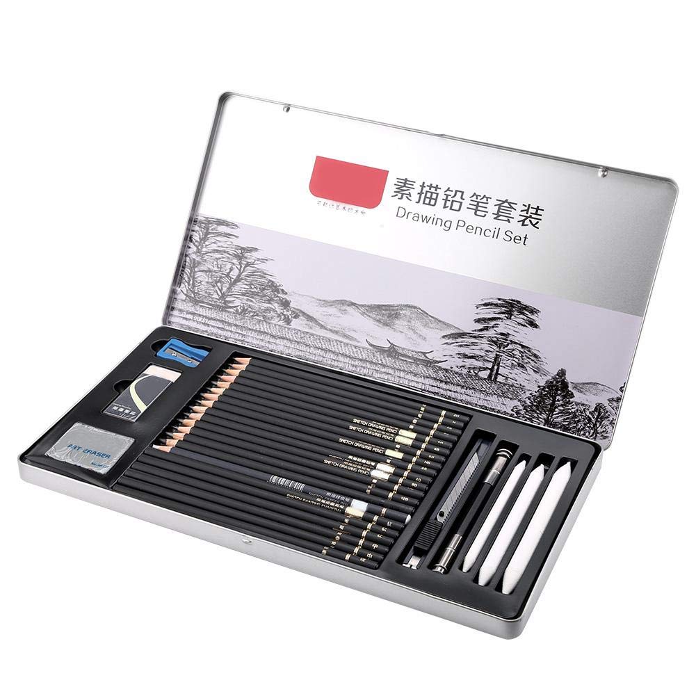 Hztyyier 29Pcs Zeichenset Professionell, Sketching Pencils Set, Bleistifte Zeichnen, Sketching Set m