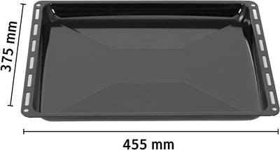ICQN Backblech 455x375x30 mm Set, 2er Emaillierte Fettpfanne für Backofen und Herd, Passend für Bosc