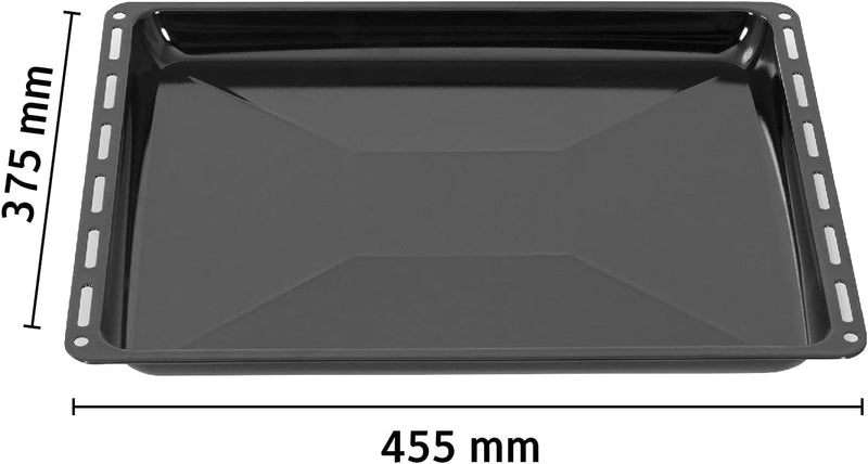 ICQN Backblech 455x375x30 mm Set, 2er Emaillierte Fettpfanne für Backofen und Herd, Passend für Bosc