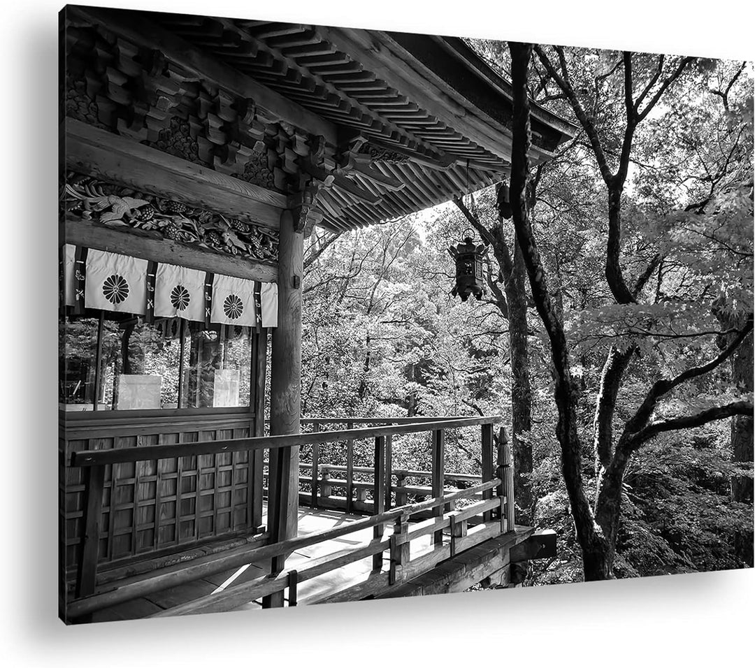 deyoli atemberaubende Landschaft Japans Effekt: Schwarz&Weiss,Format: 80x60 als Leinwandbild, Motiv