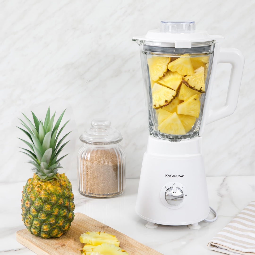 Kasanova 1 Standmixer LT 1,5 Glaskrug W1000 weiss, ABS-Kunststoff Glas Edelstahl 18/10 Elektronische