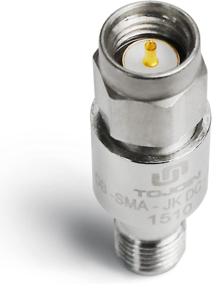 TOJOIN 2 Stück DC Block In-Line SMA Stecker auf Buchse RF-Koaxial-Dämpfungsglied 50–6000 MHz Stecker