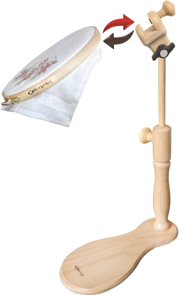 Nurge Verstellbarer Stickerei Tischständer Kreuzstich Hoop Ständer Stickrahmen Halter Handpoliert Na