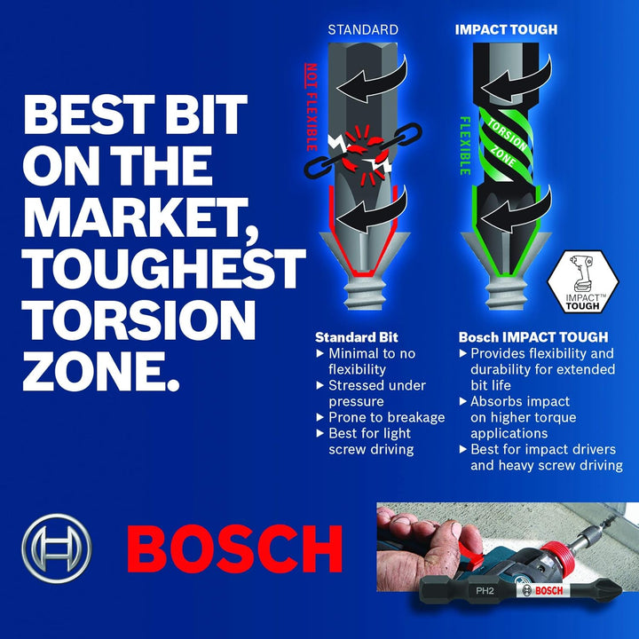 BOSCH ITT206B 10er-Pack, 15,2 cm Torx #20 Impact Tough Schraubendreher-Bits 6 In. Impact Torx #20 Po