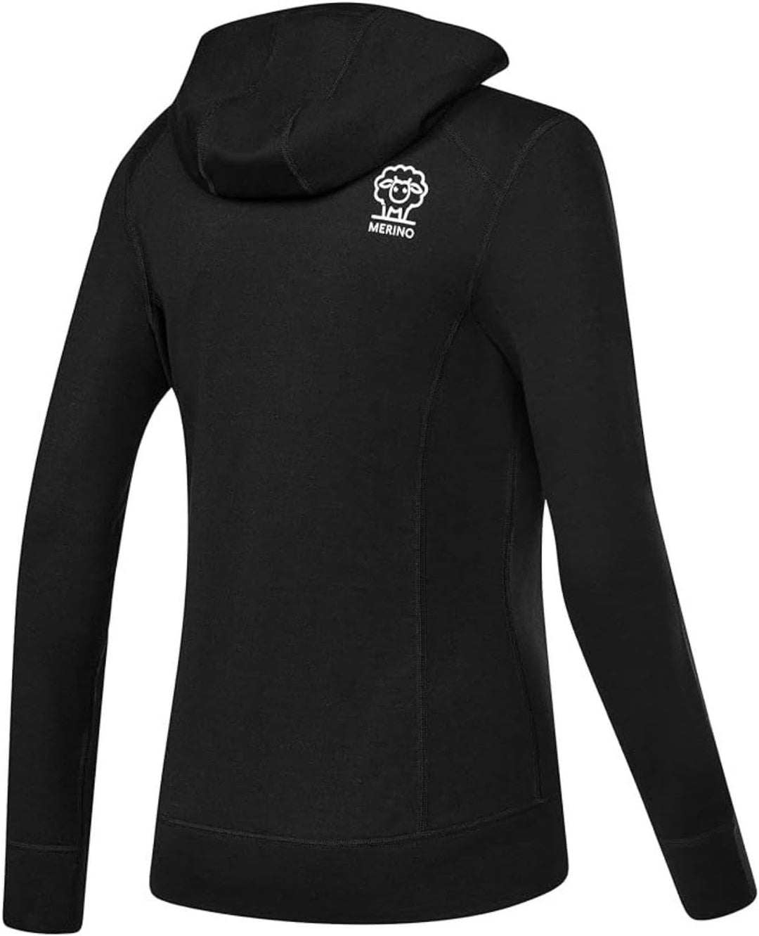 Black Crevice Damen Merino Kapuzenjacke I Hochwertige Merino-Jacke I Jacke für Damen aus 70% Merinow