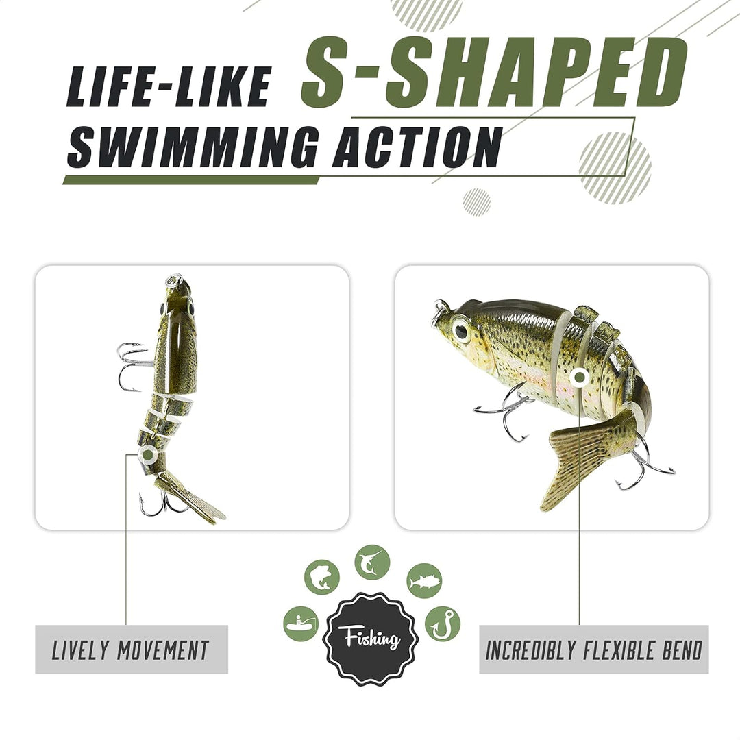 TRUSCEND Swimmax für Süss- und Salzwasser, Lebensechte Angelköder für Barsch, Forelle, Crappie, Zand